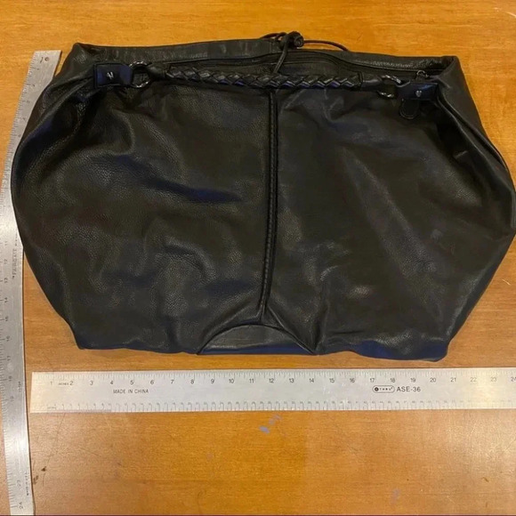 Carlos Falchi Black Leather Slouch Hobo Bag - Picture 14 of 16